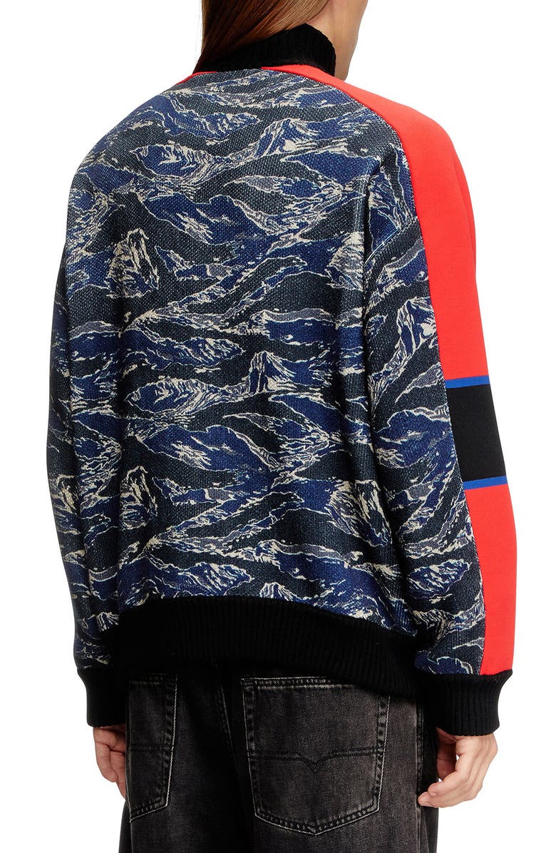 DIESEL<sup>®</sup> K-Calo Colorblock Organic Cotton Zip-Up Jacket, Alternate, color, Navy/ Blue