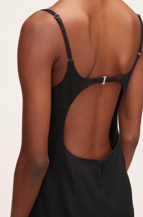 Rebecca Taylor Stretch Linen Skirted Romper In Black