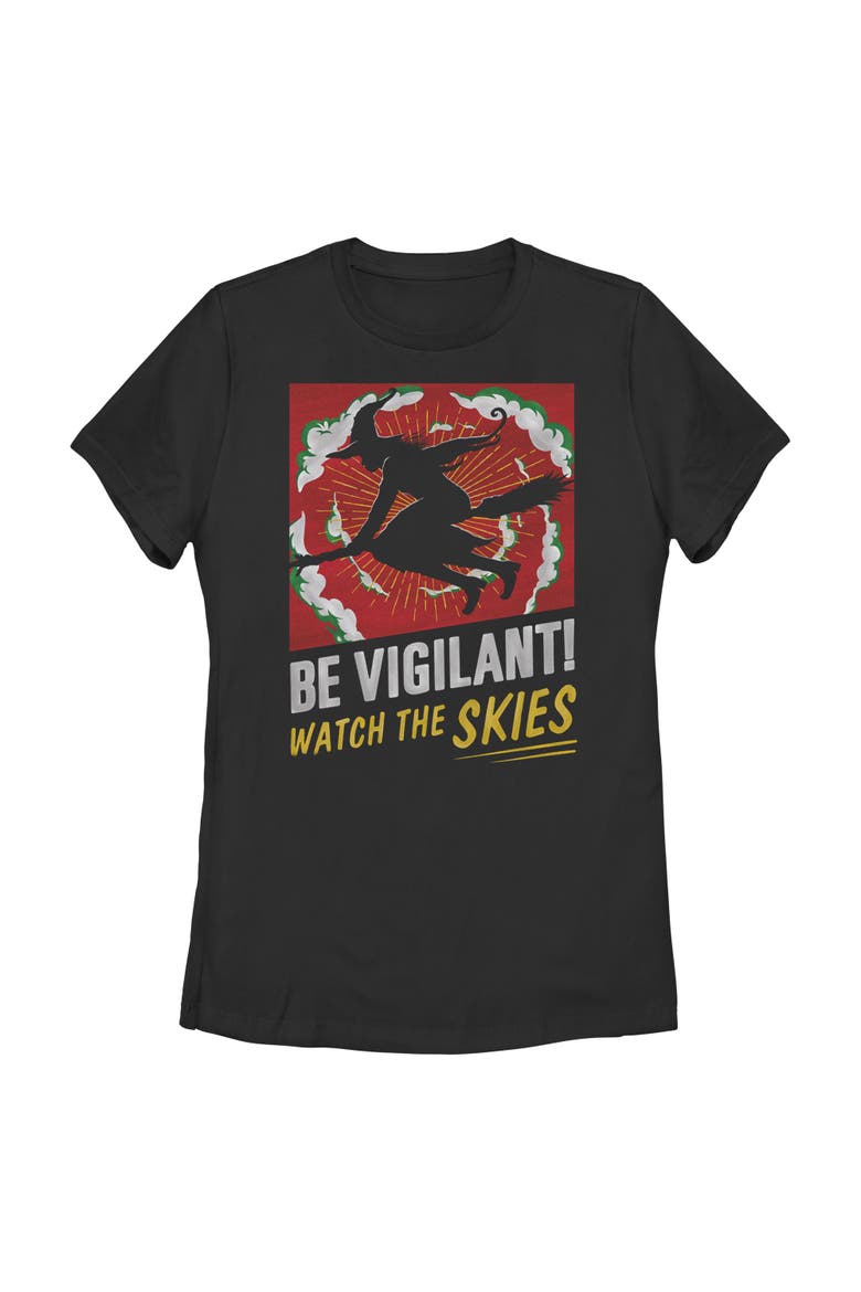 Women's Wicked For Good Elphaba Watch the Skies  Graphic T-Shirt, Main, color, Black