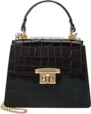 Persaman New York Croco Embossed Top Handle Bag