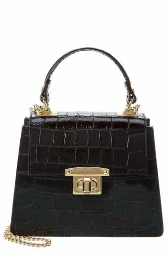 Persaman New York Croco Embossed Top Handle Bag