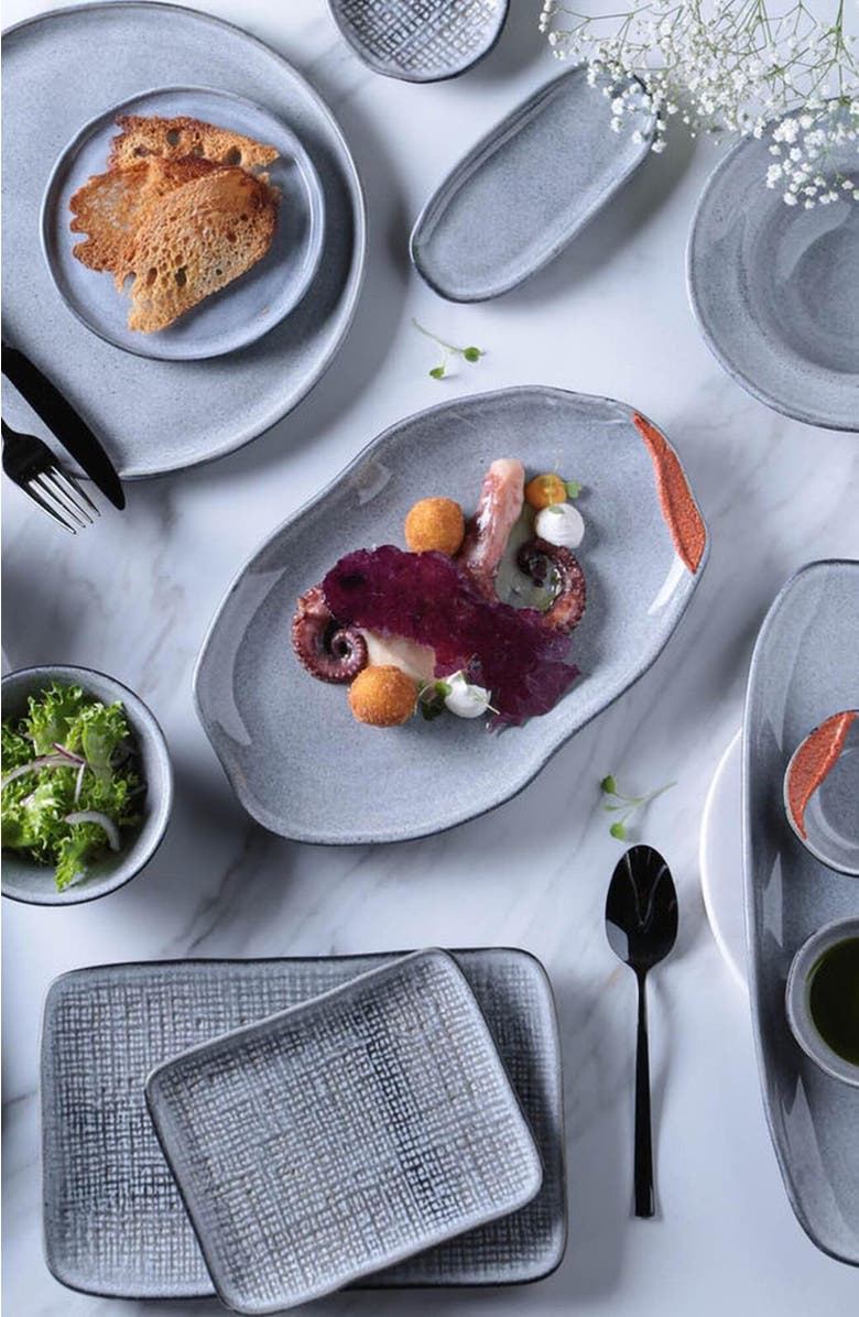 Porto Brasil Shallow Organic Oval Platter Mini Set of 4, Alternate, color, Dust