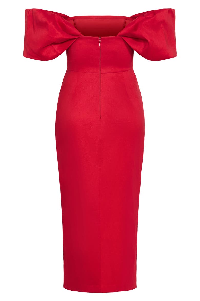 Elyse Off the Shoulder Dress, Alternate, color, TANGO RED