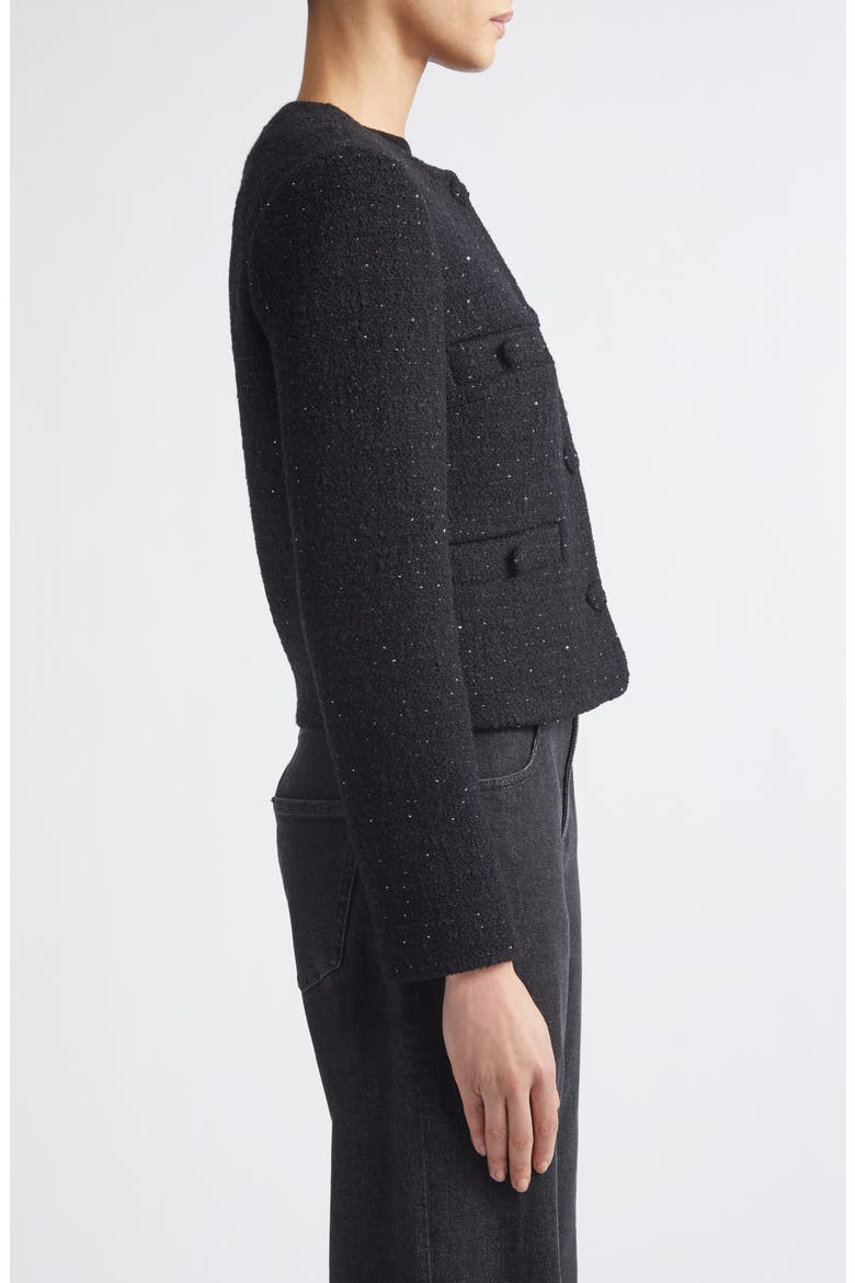 Collarless Wool Blend Jacket, Alternate, color, 22 BLACK