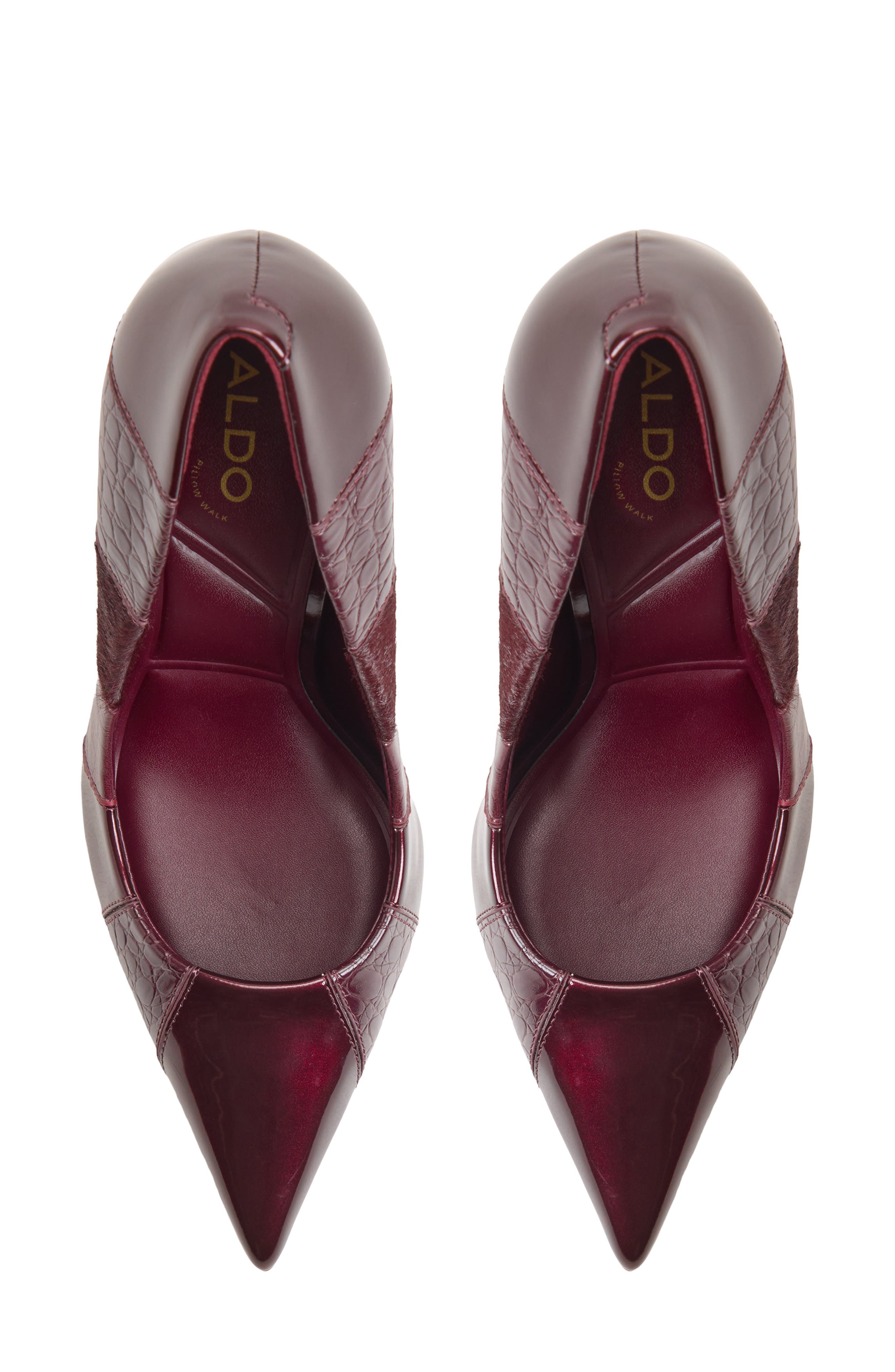 Stasyamix Croc Embossed Faux Leather Pump, Alternate, color, BORDO