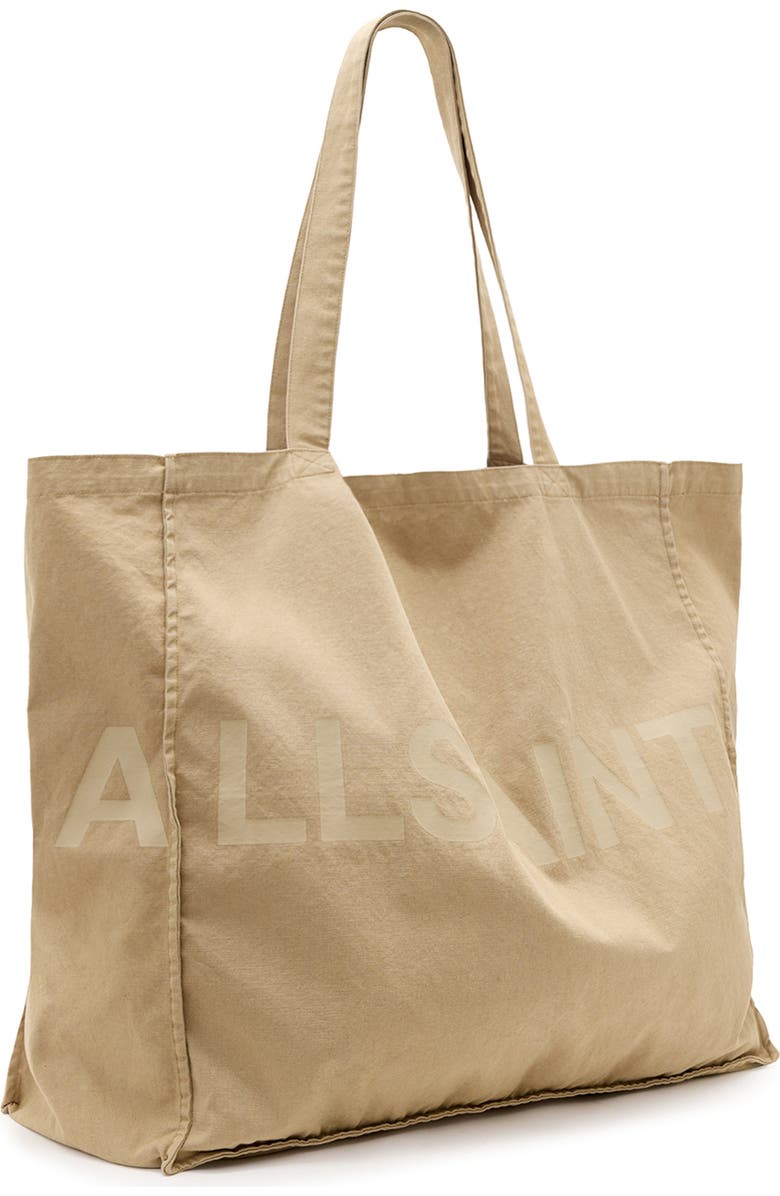 AllSaints Large Biggy Cotton Tote, Alternate, color, Light Khaki