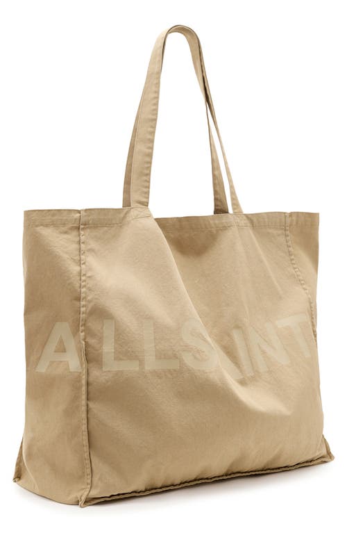 Allsaints Large Biggy Cotton Tote In Light Khaki