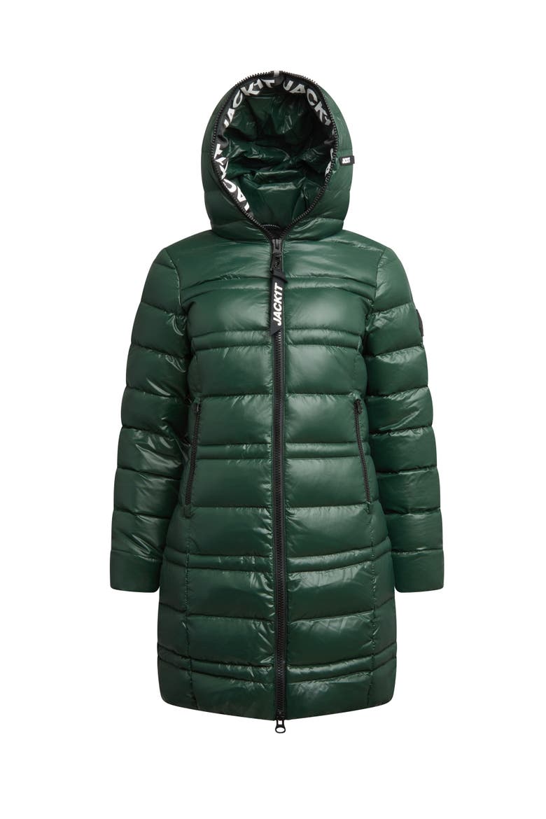 R4D Tramline Hooded Puffer Coat, Alternate, color, EMERALD/BLACK