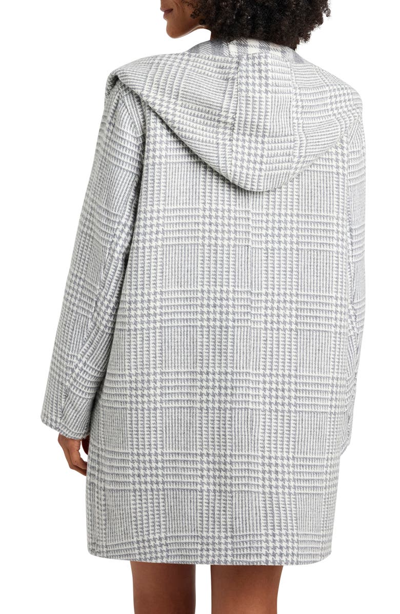 Splendid Elliott Plaid Reversible Hooded Wool Blend Coat, Alternate, color, Grey Glen Check