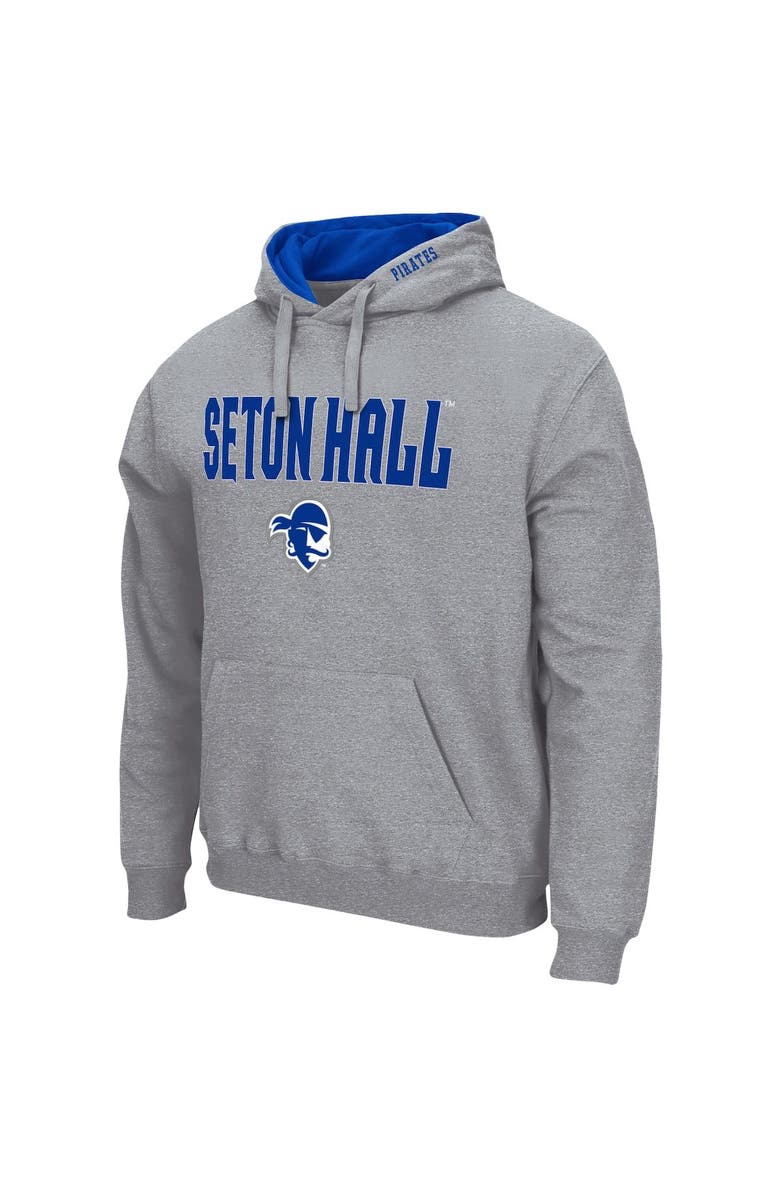 COLOSSEUM Men's Colosseum Heathered Gray Seton Hall Pirates Arch & Logo 3.0 Pullover Hoodie, Alternate, color, Heather Gray