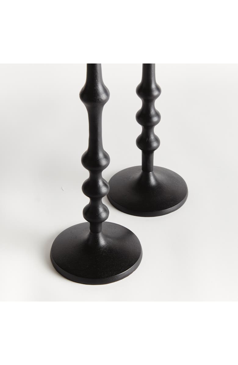 Napa Home & Garden Nicholas Taper Holders, Set of 2 - Black Cast Aluminum, Alternate, color, Black