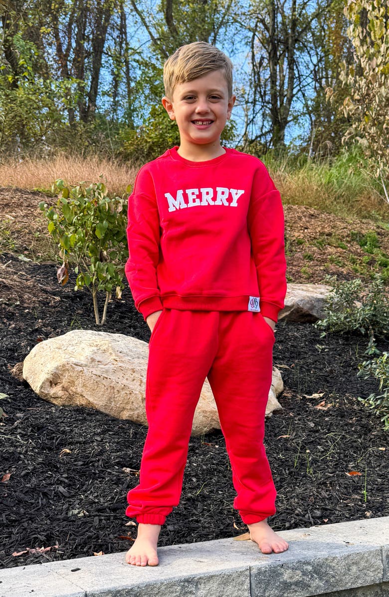 Bits & Bows Merry Sweatsuit, Alternate, color, Red
