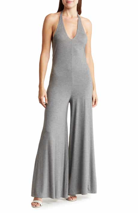 GO COUTURE Wide Leg Halter Jumpsuit