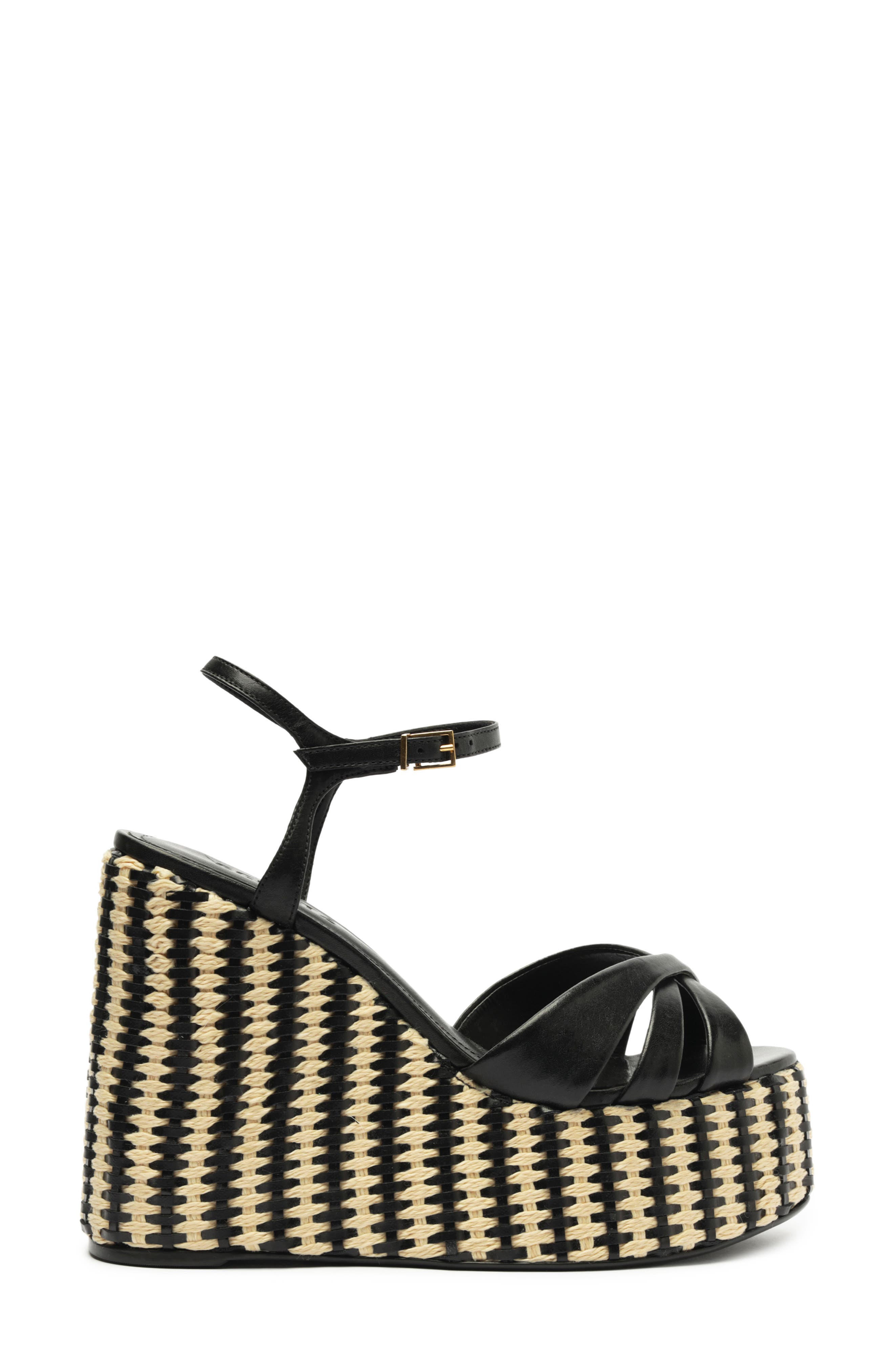 Schutz Keefa Ankle Strap Platform Wedge Sandal, Alternate, color, 