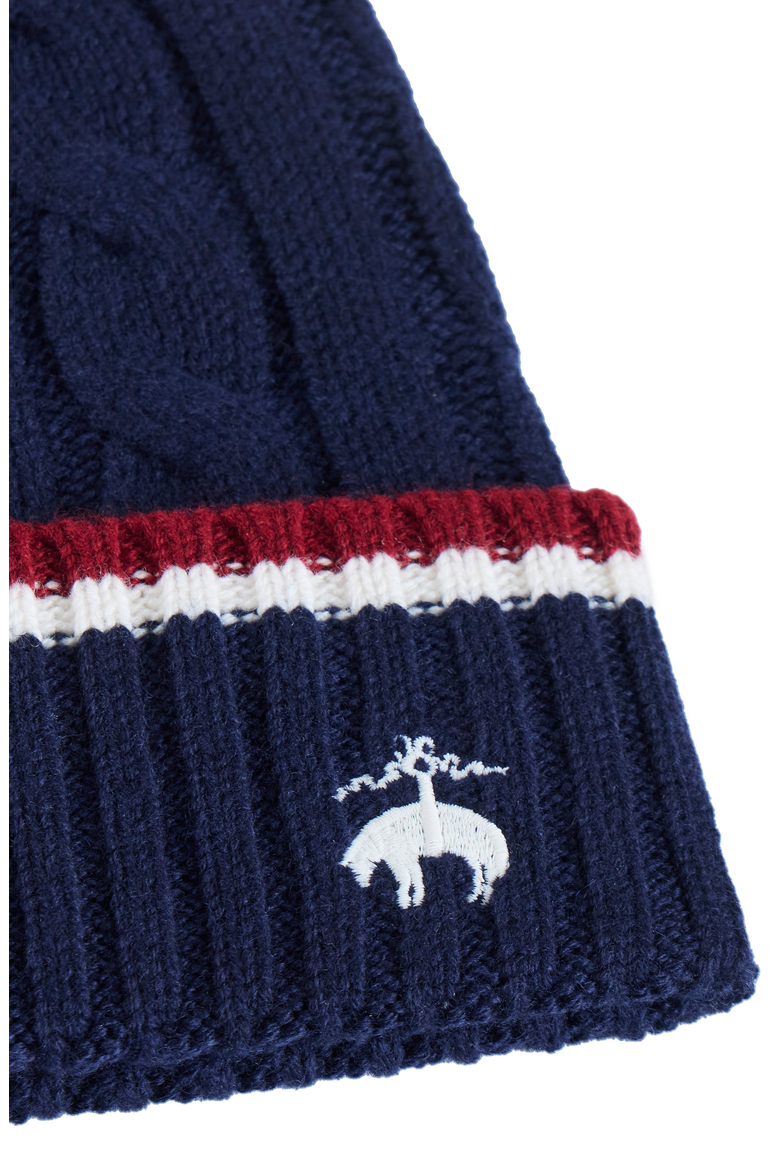 Cashmere Blend Tennis Stripe Cable Hat, Alternate, color, Navy