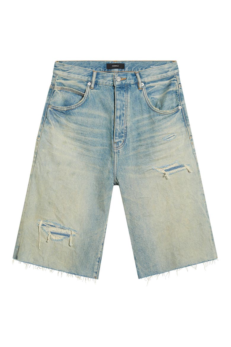 Ripped Relaxed Fit Jean Shorts, Alternate, color, LIGHT INDIGO