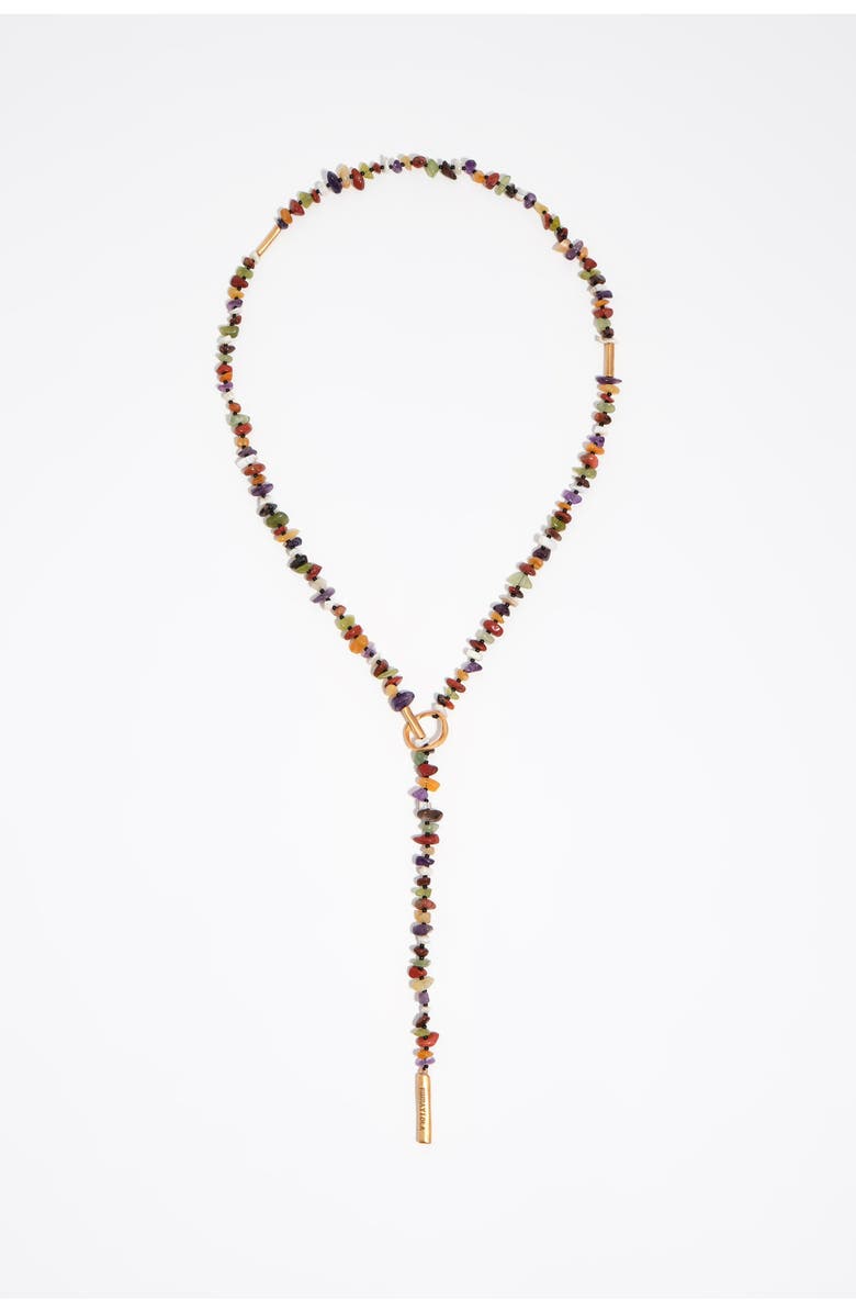 Bimba y Lola Matte Stones Necklace, Main, color, Burnt Orange