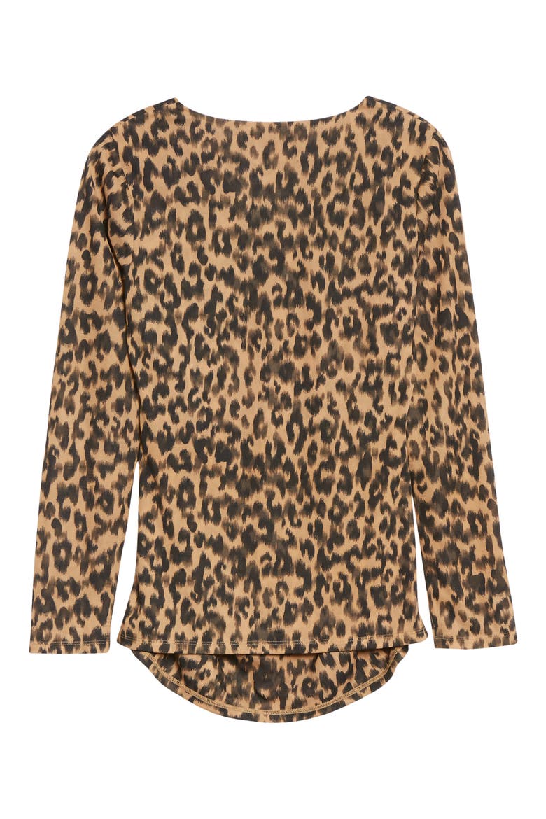 Gathered Mesh Top, Alternate, color, TAUPE ANIMALIA PRINT