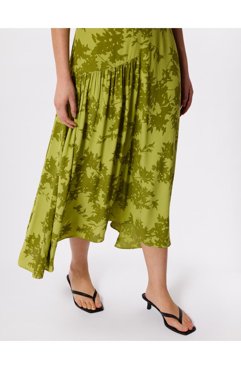 Whistles Floral Asymmetric Dress, Alternate, color, Grn/Multi
