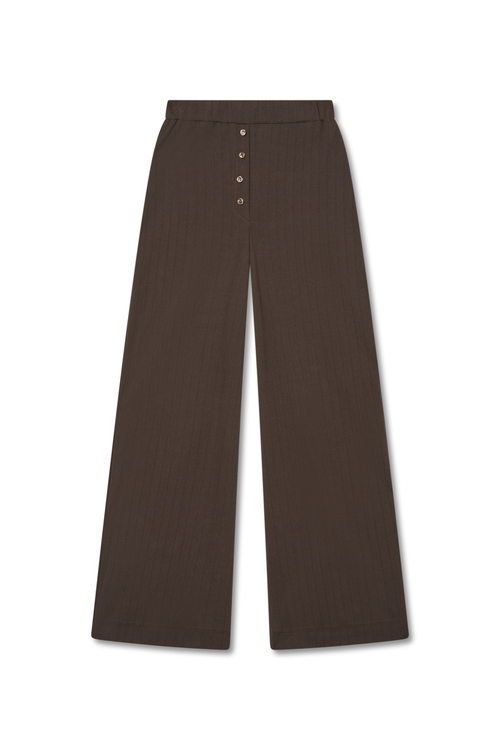 Vir Vita Pointelle Lounge Pant In Brown