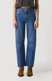 LE JEAN Pixie Raw Hem Barrel Jeans