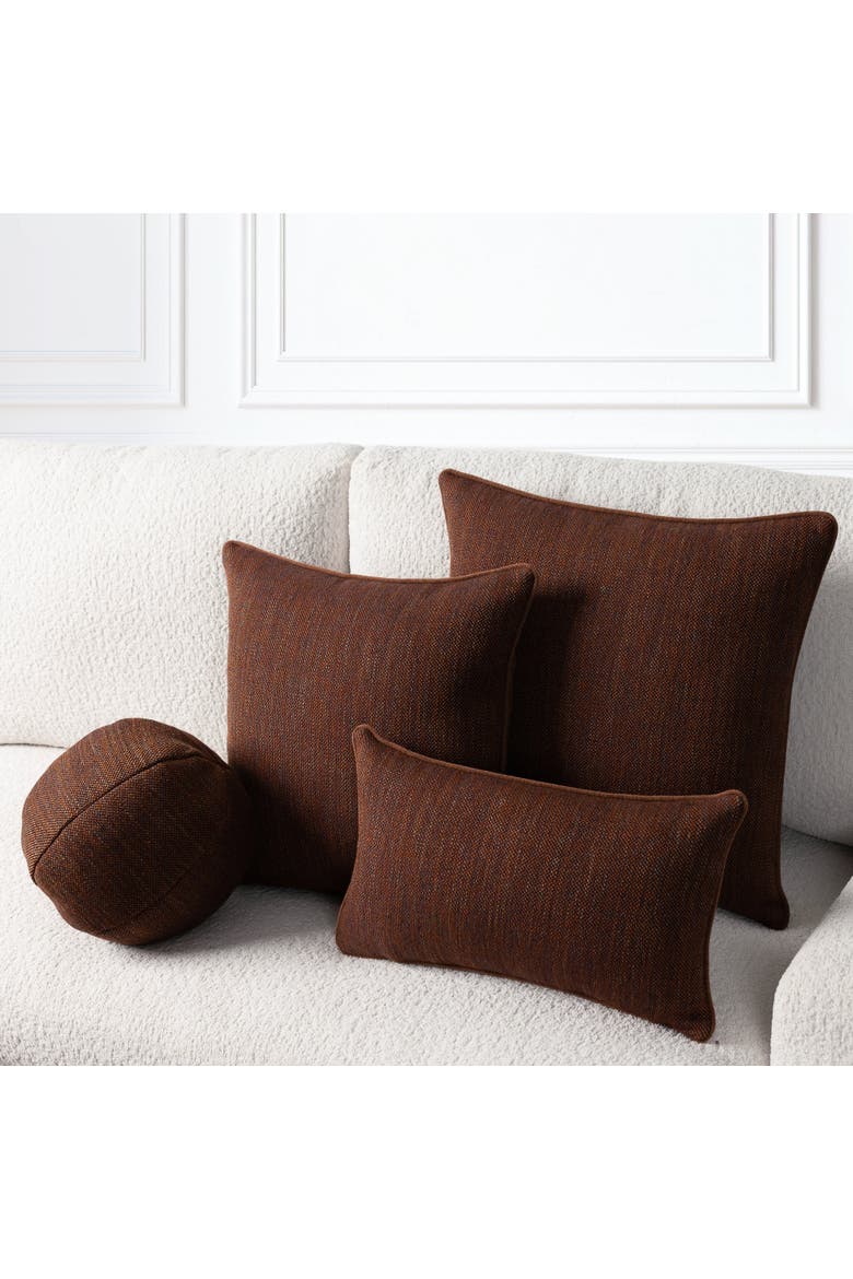 Ember Weave Earth-Toned Dimensional Indoor & Outdoor Woven Accent Pillow & Insert, Alternate, color, Ember