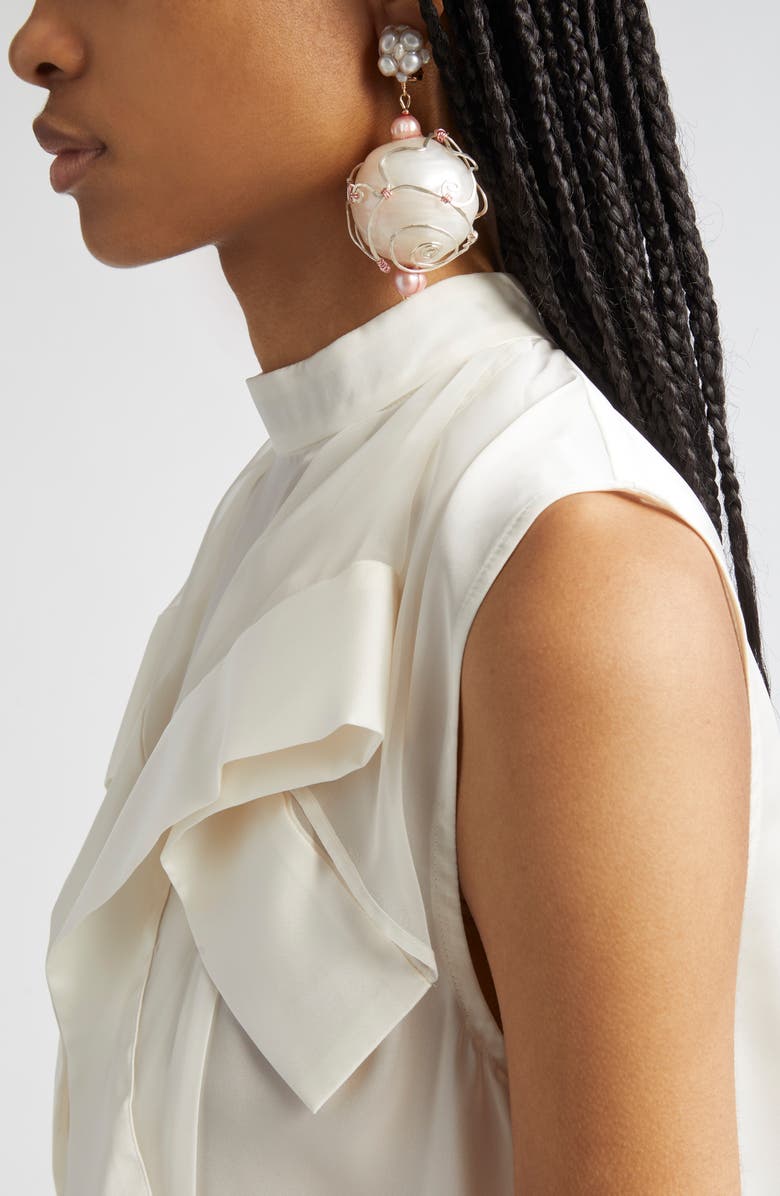 Isshi Caged Faux Pearl Drop Clip-On Earrings, Alternate, color, Pearly Pink