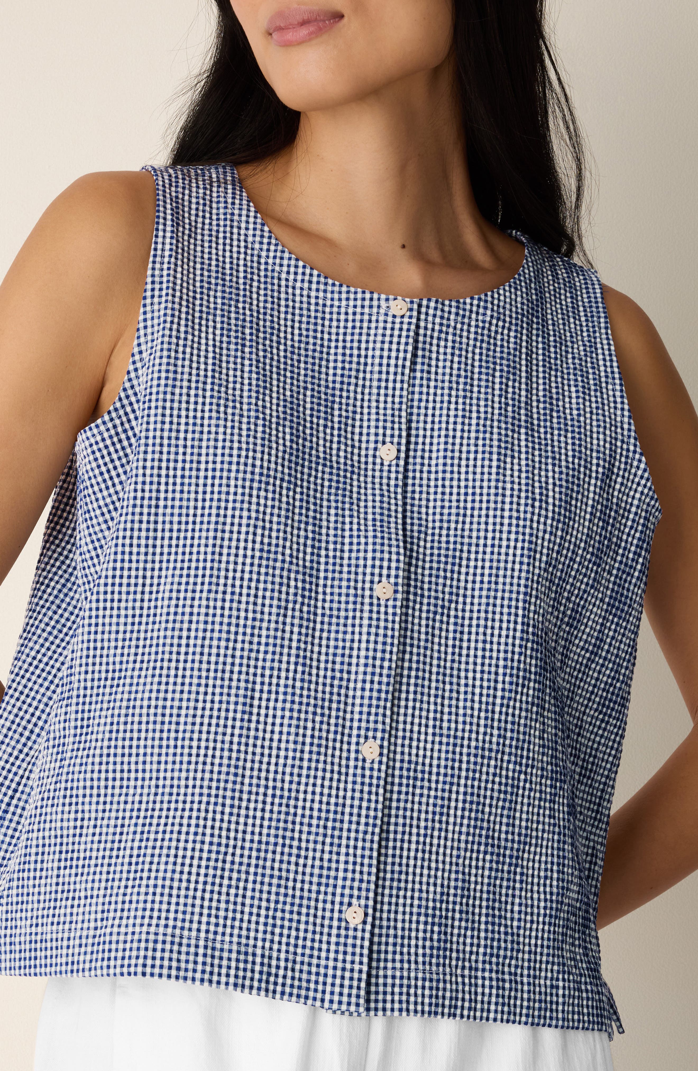 Женские Eileen Fisher Crinkled Stretch Organic Cotton Vest — фото 3