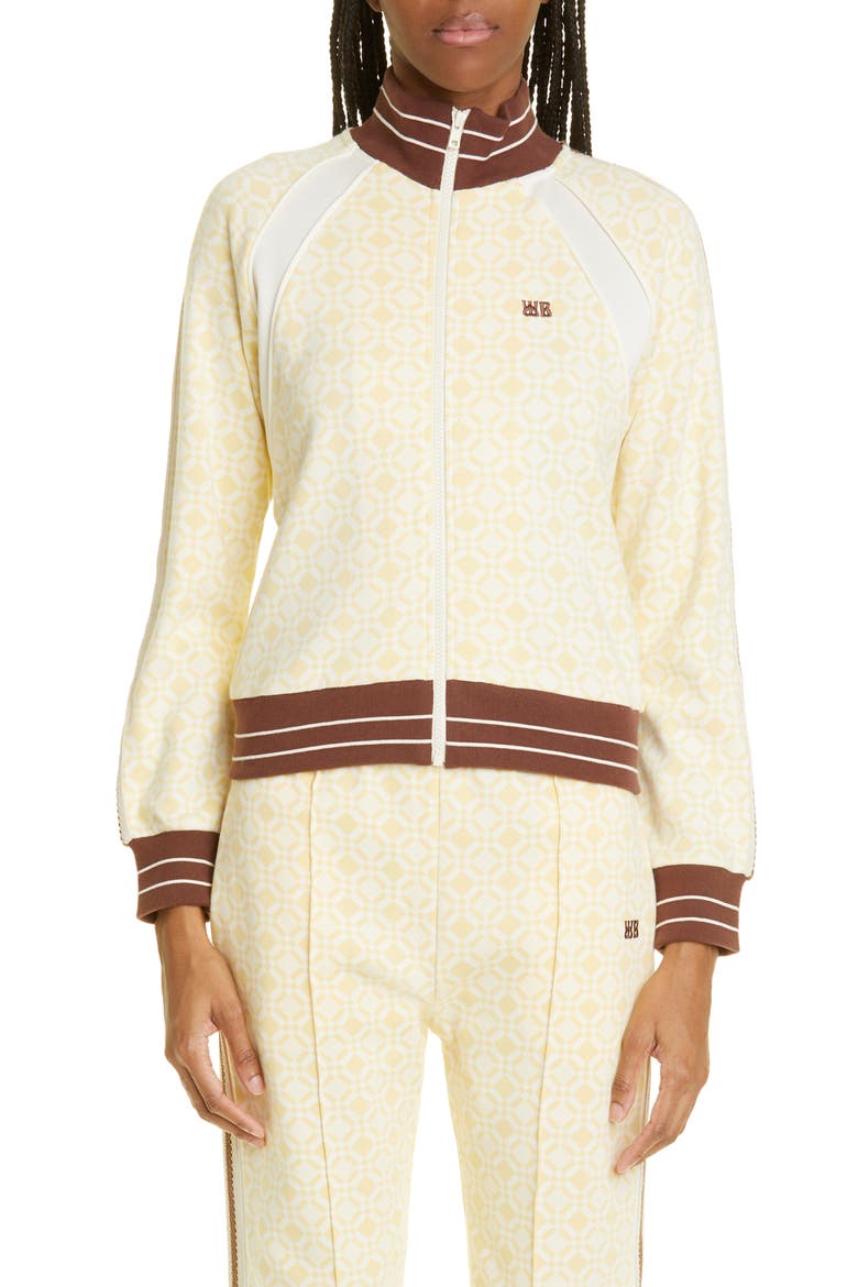 Shine Jacquard Organic Cotton Track Jacket, Main, color, YELLOW