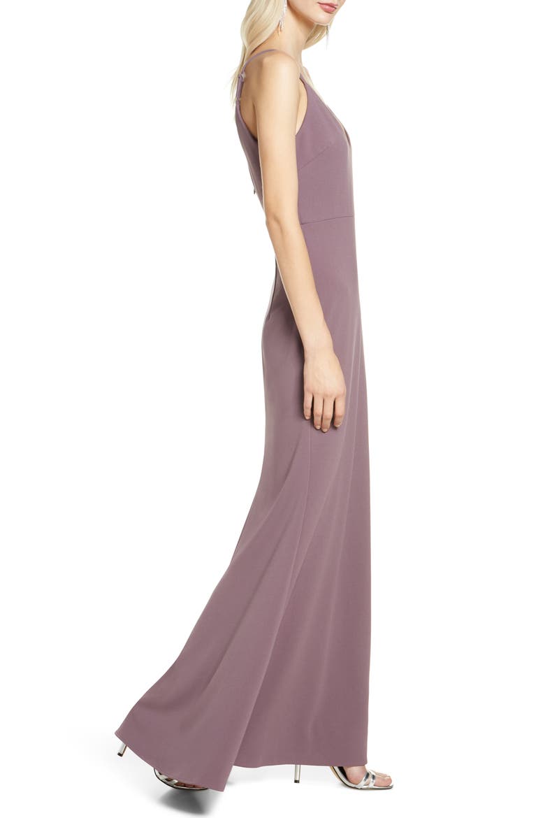 V-Neck Trumpet Gown, Alternate, color, DUSTY PURPLE