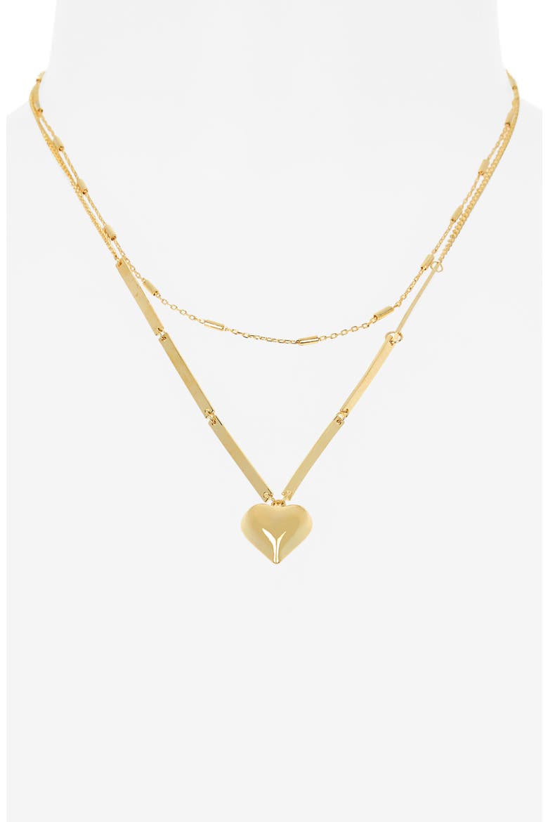 Heart Pendant Layered Necklace, Alternate, color, GOLD
