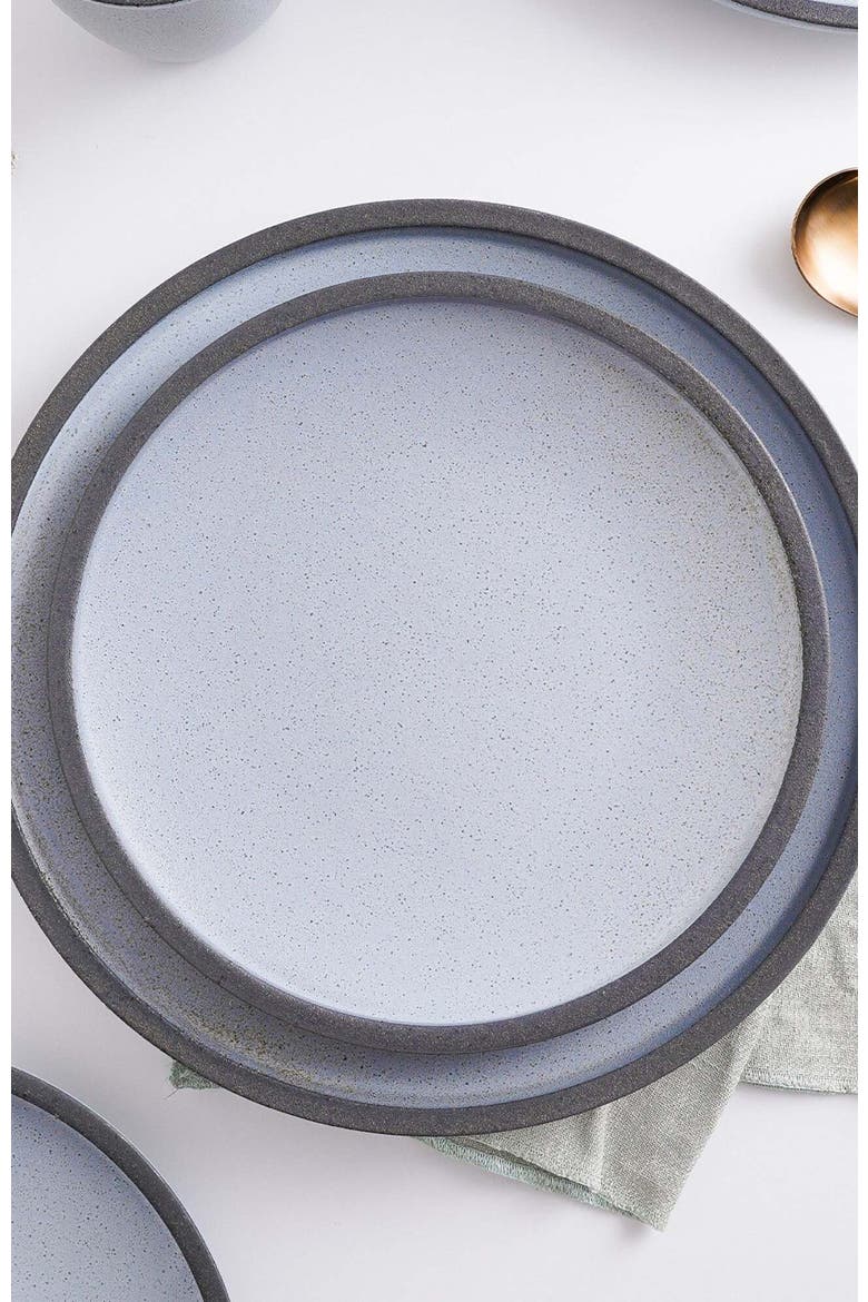 Tina Stoneware 4-Piece Dinner Plate, Alternate, color, Blue and Gray