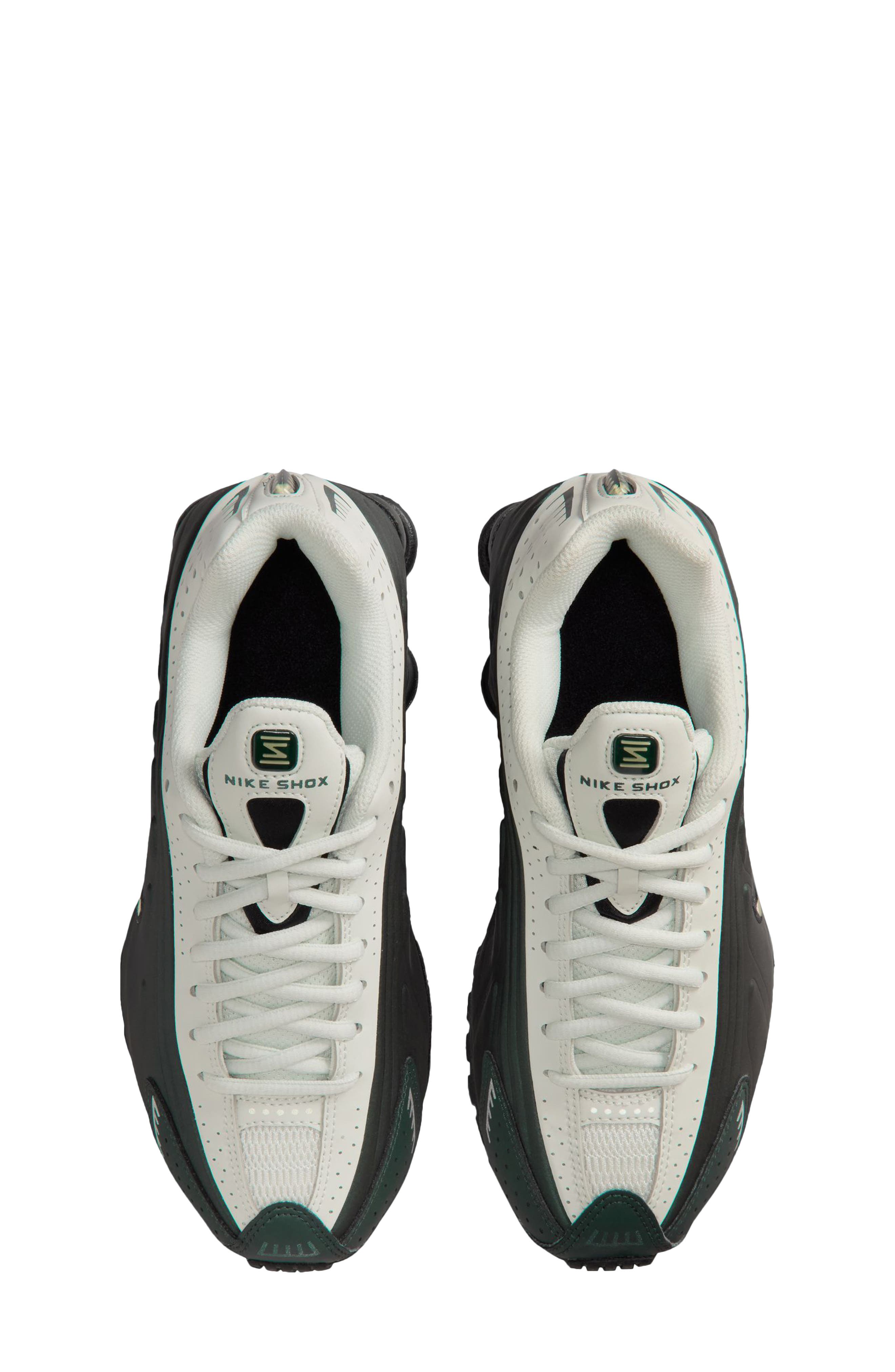 Shox R4 Sneaker, Alternate, color, BLACK/ OLIVE AURA/ SPRUCE AURA