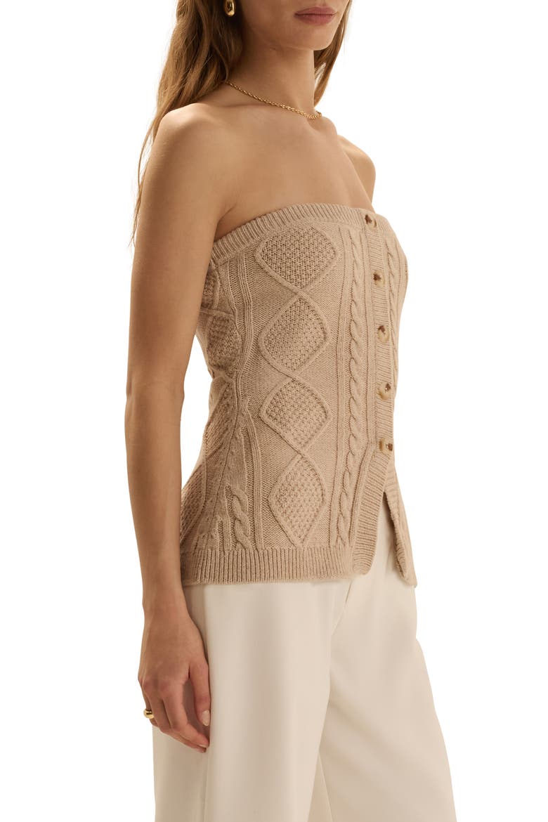 The Layla Cable Knit Bustier, Alternate, color, CREAM