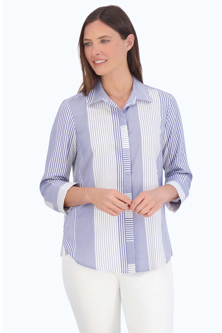 Luna Stripe Shirt, Alternate, color, SAPPHIRE
