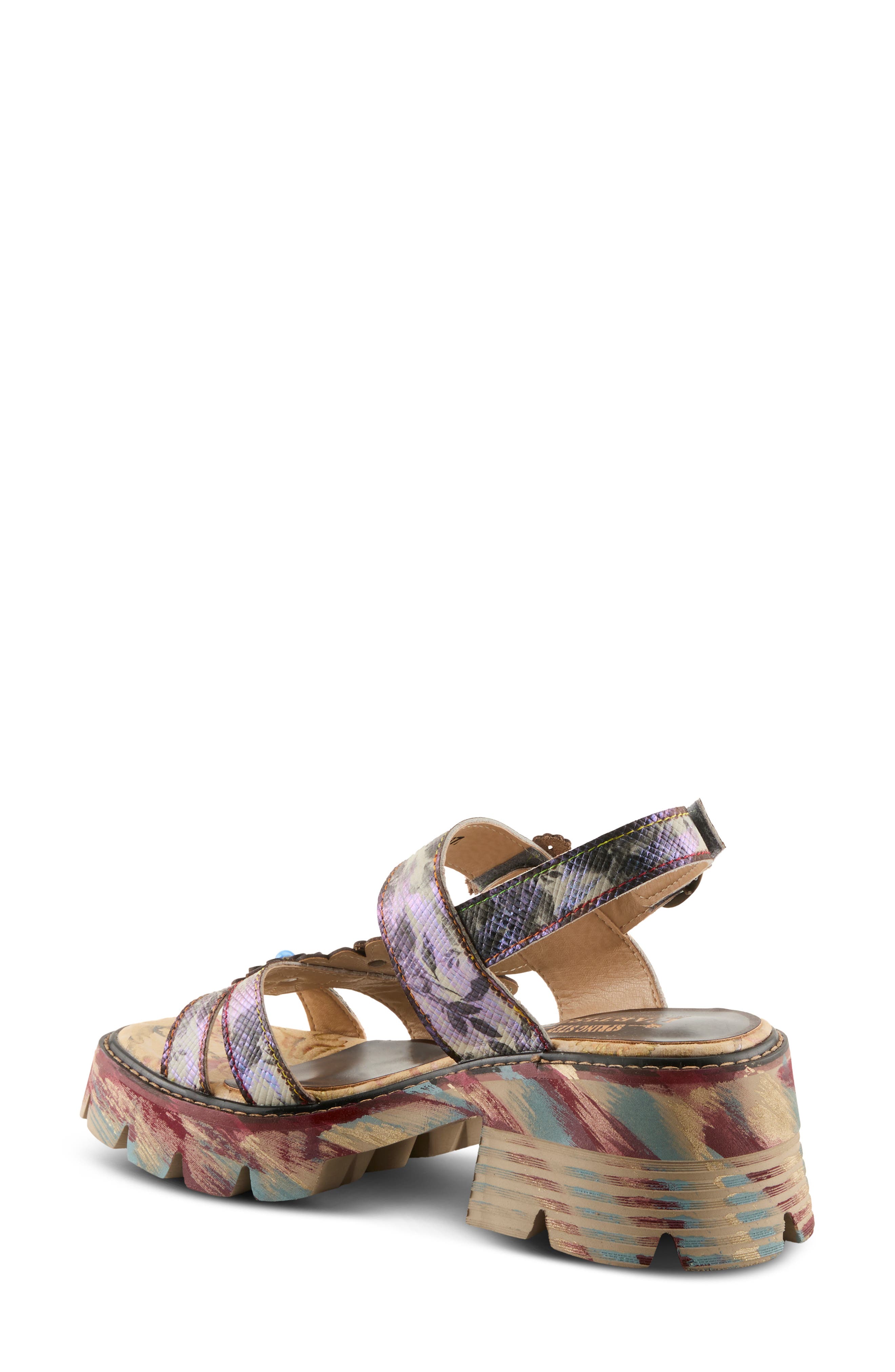 L'Artiste by Spring Step Macha Platform Sandal, Alternate, color, Blue Multi