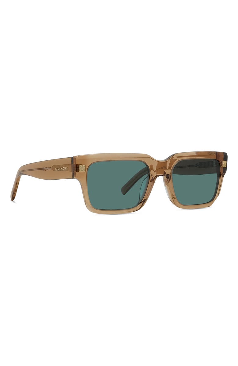 Givenchy GV Day 53mm Square Sunglasses, Alternate, color, Shiny Light Brown / Green