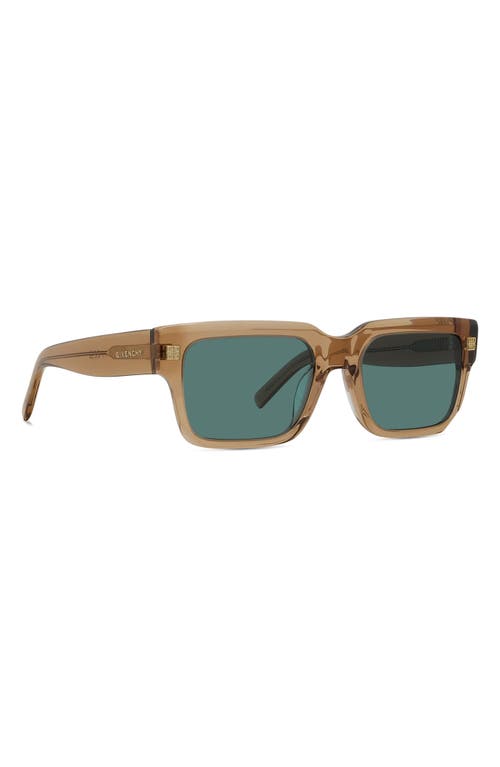 Givenchy Gv Day 53mm Square Sunglasses In Shiny Light Brown/green