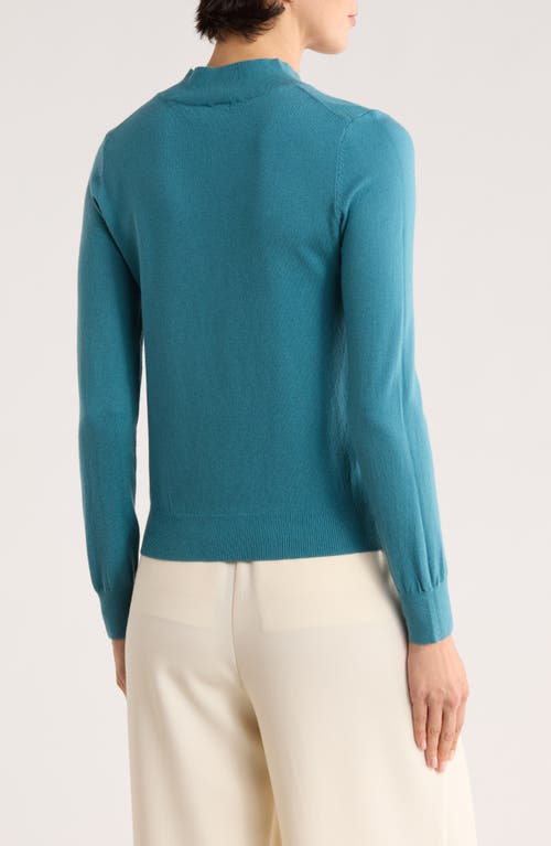 T Tahari Mock Neck Sweater In Blue