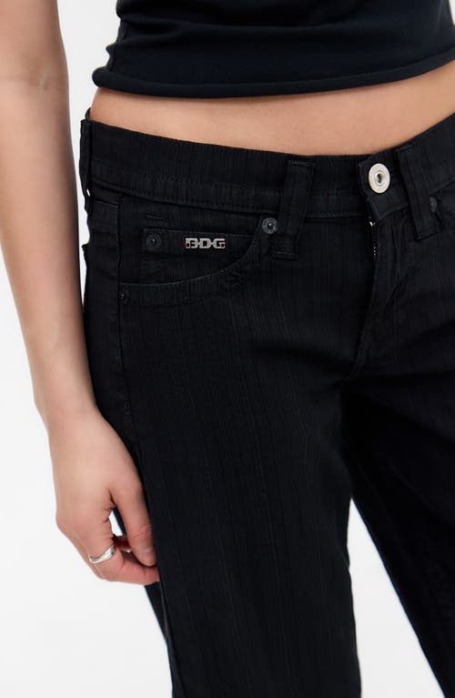 Bdg Urban Outfitters Kayla Low Rider Textured Wide Leg Jeans In Black