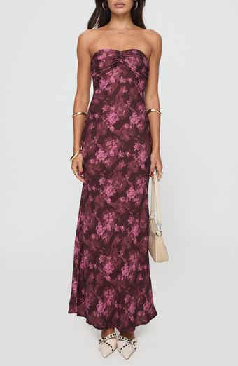 Princess Polly Abeila Floral Strapless Maxi Dress