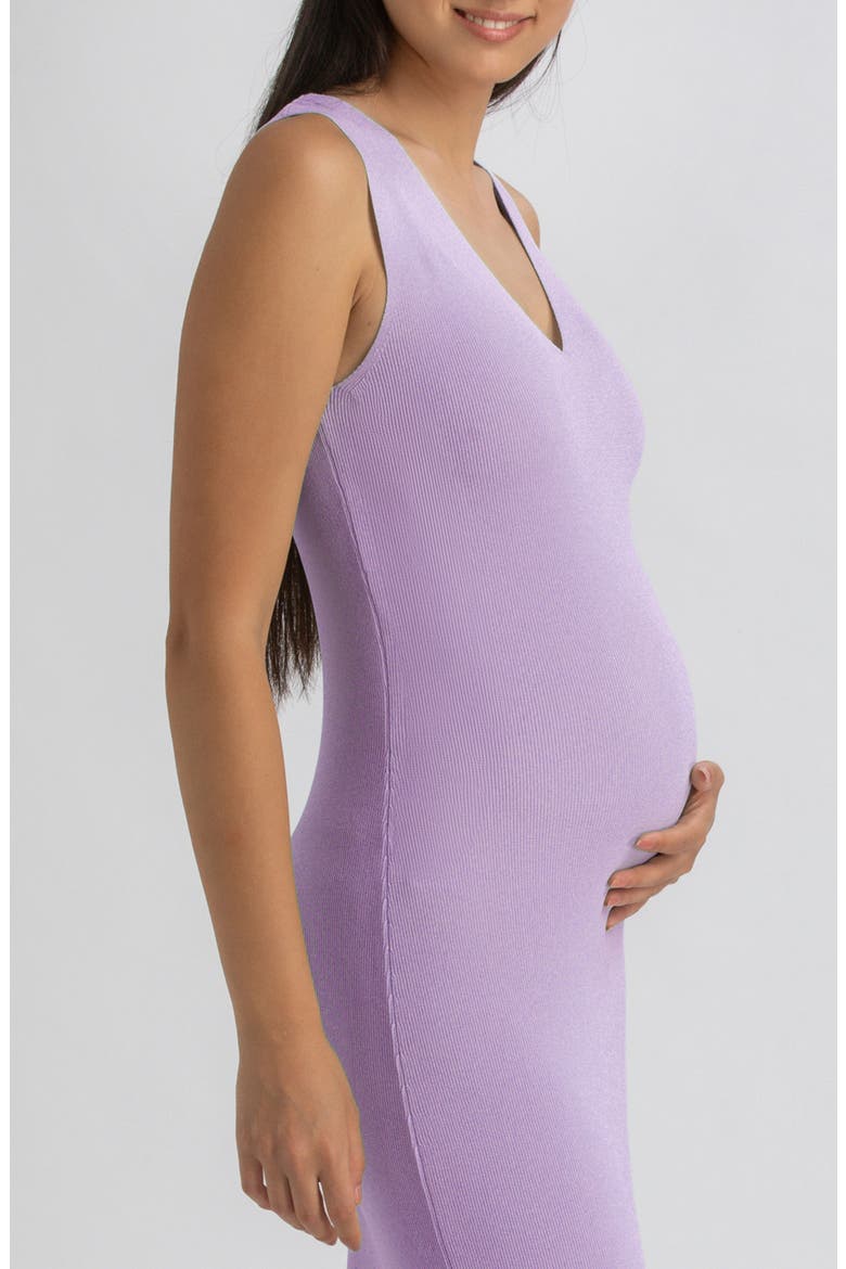 Rib Sleeveless Maternity Midi Sweater Dress, Alternate, color, PURPLE