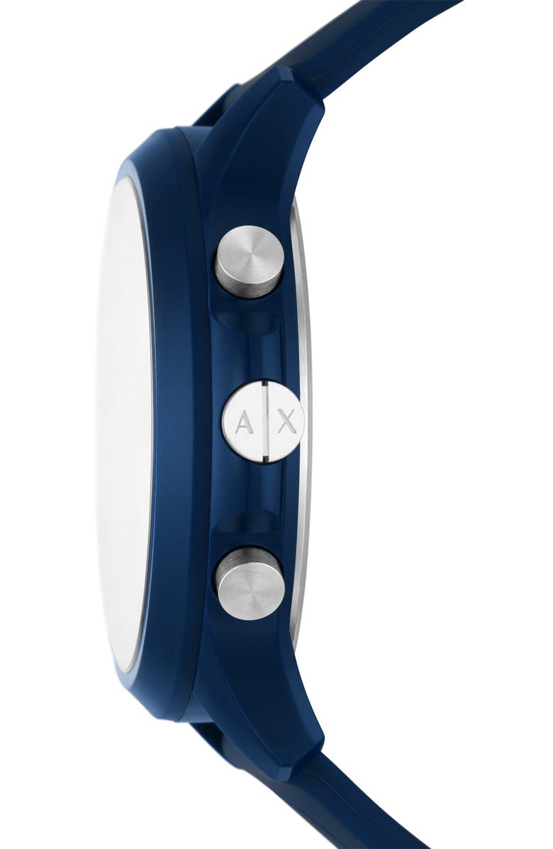 AX Armani Exchange Hampton Chronograph Quartz Silicone Strap Watch, 46mm, Alternate, color,