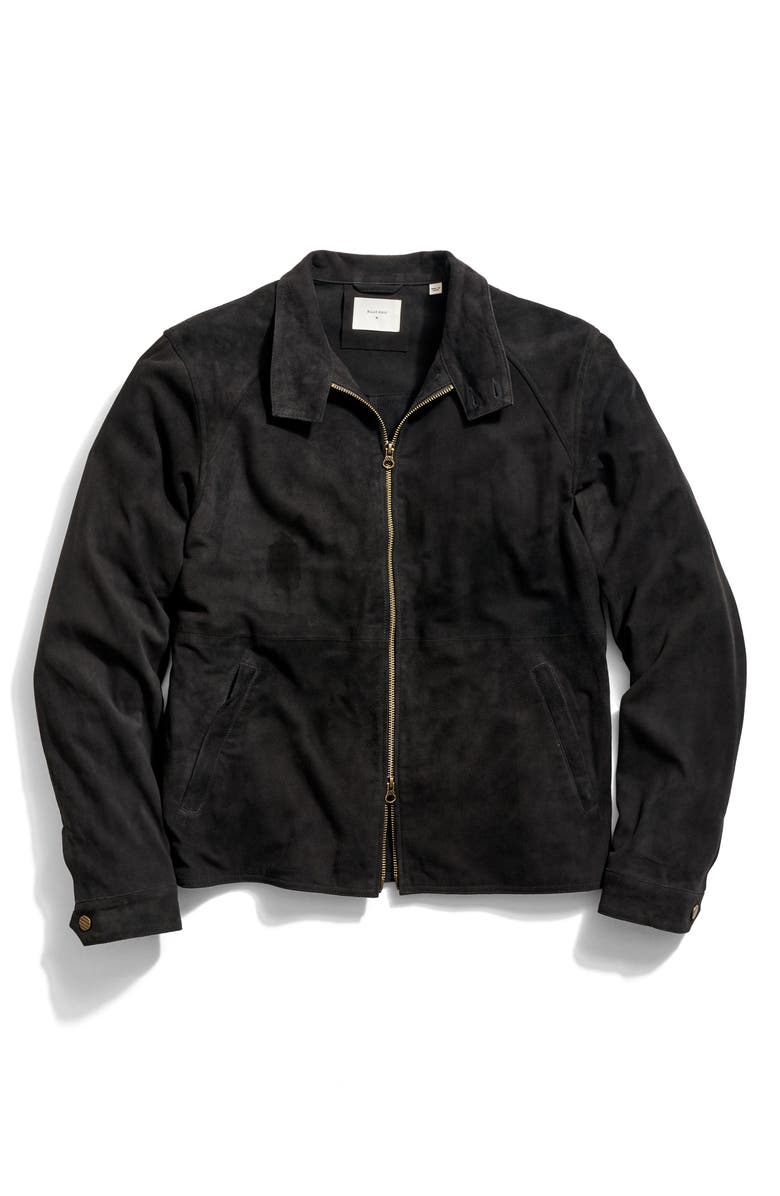Billy Reid Barracuda Suede Jacket, Alternate, color, Black