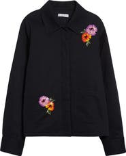 Area Flower Embellished Cargo Jacket