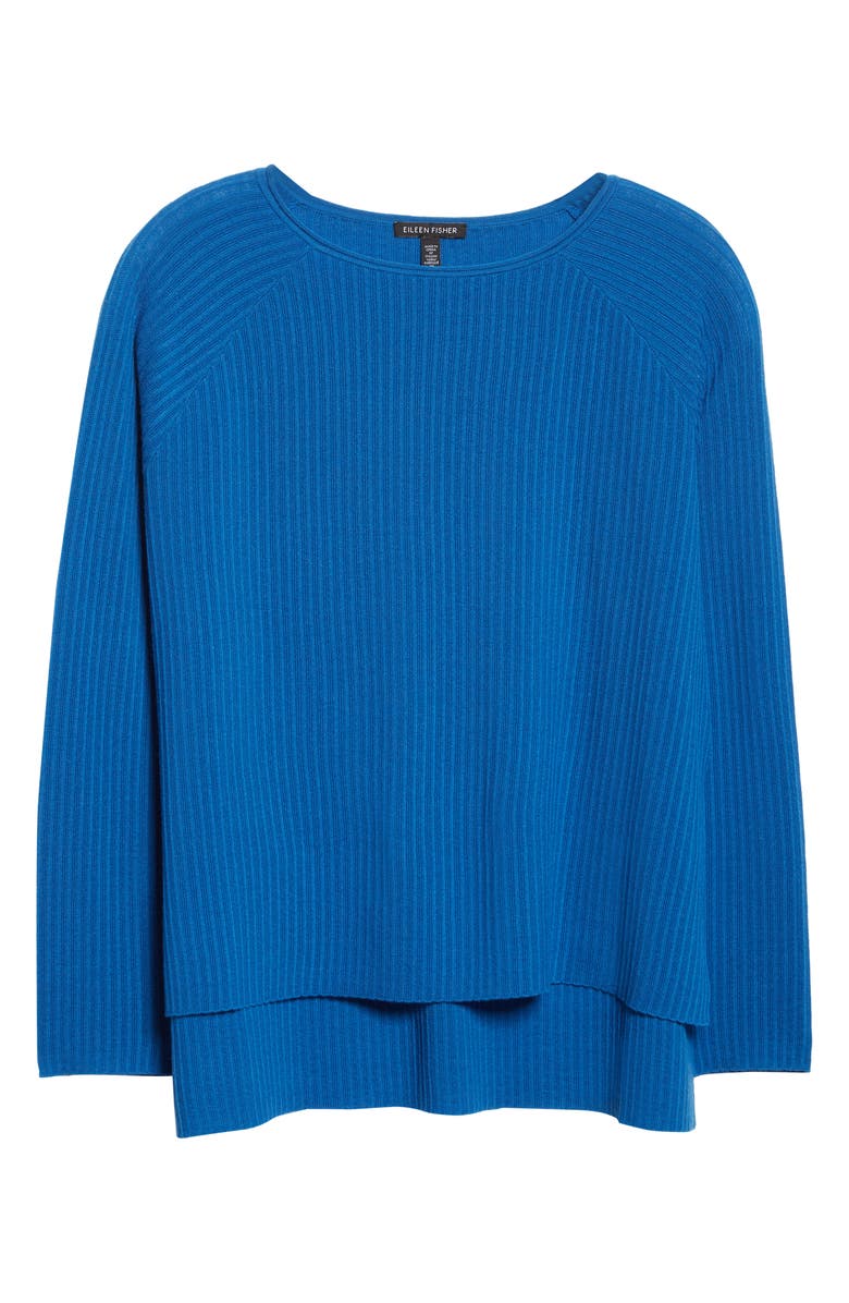 Eileen Fisher Boat Neck Raglan Sleeve Merino Wool Rib Sweater, Alternate, color, 