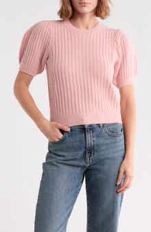 Lucerne Cable Stitch Puff Sleeve Sweater