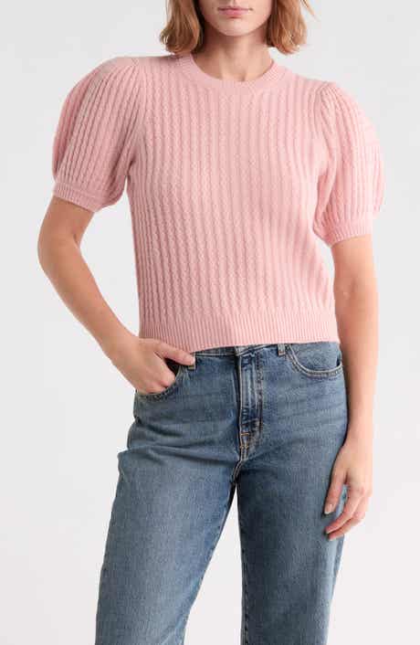 Lucerne Cable Stitch Puff Sleeve Sweater