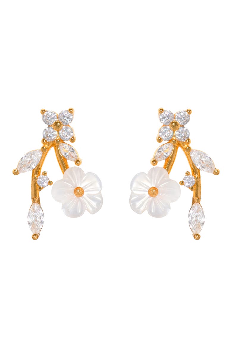 Wildflower Drop Earrings, Main, color, GOLD