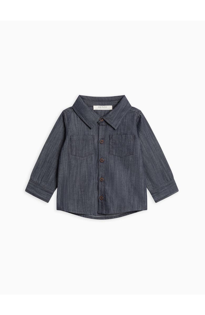 Kendi Hayes Chambray Long Sleeve Collared Shirt, Main, color, Chambray